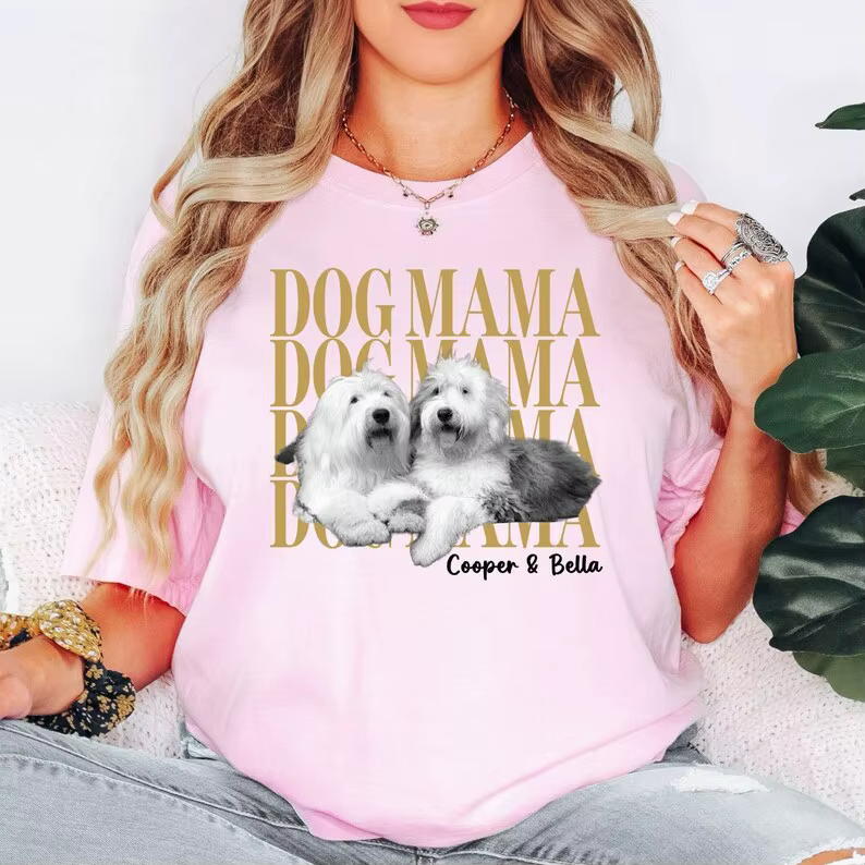 T-shirt personnalisé avec photo de votre animal de compagnie, ajoutez du texte et un nom, cadeau d'a