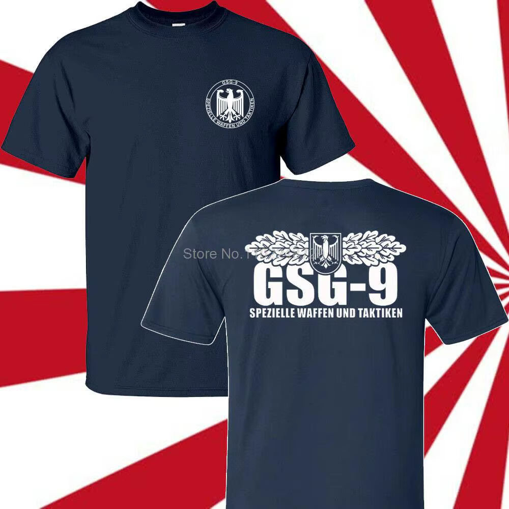 GSG 9-T-Shirt pour Homme, Streetwear Surdimensionné, Unité Spéciale, Swat Allemagne, Contre le Terro