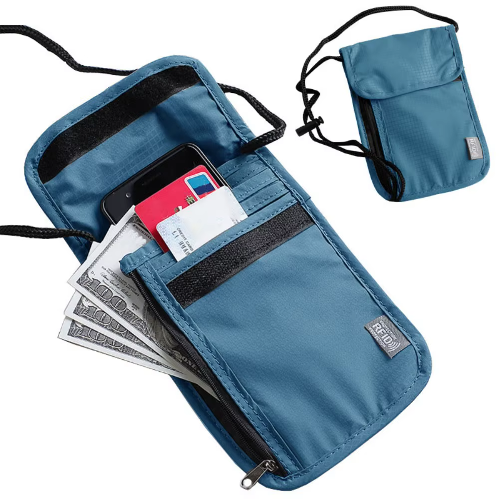 Sac de voyage portable en nylon RFID pour passeport et documents d'identité, étanche, multifonctionn