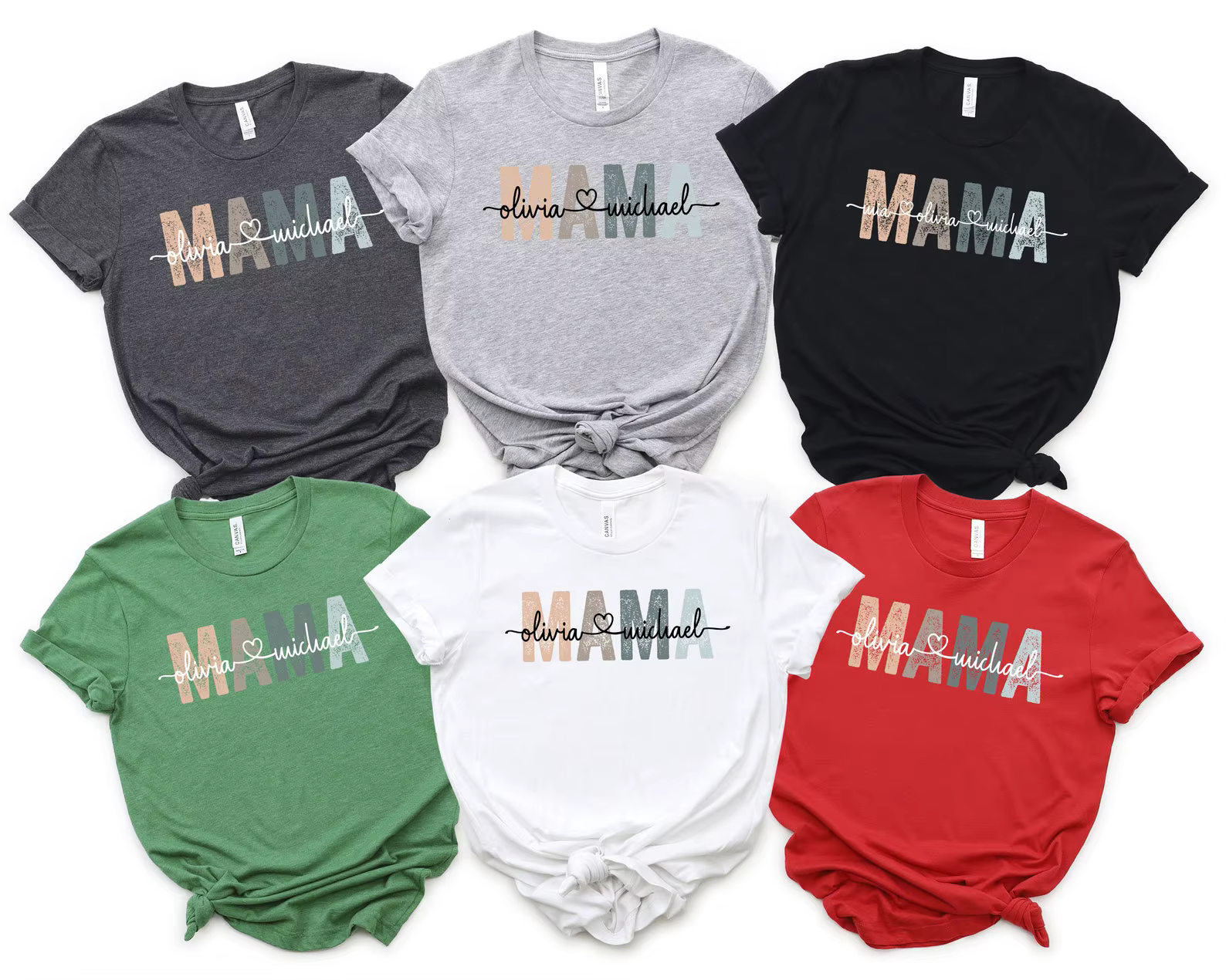 T-shirt personnalisé pour maman avec les noms des enfants, cadeau pour la fête des mères, t-shirt en