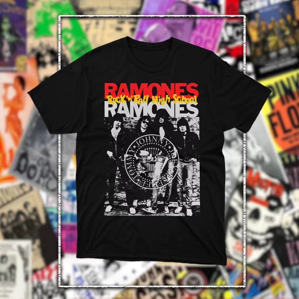 T-shirt unisexe en coton à manches courtes pour hommes et femmes, groupe punk rock The Ramones, 50e 