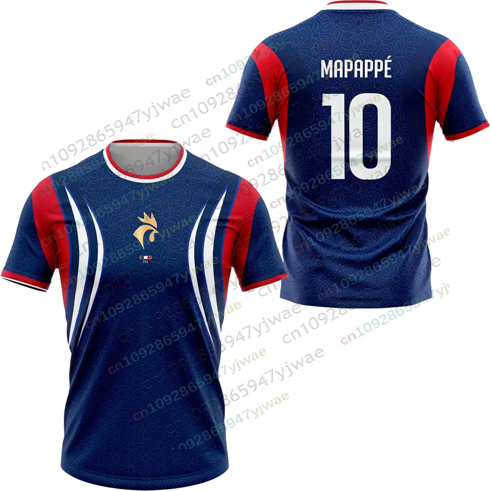 Maillot de Foot France 2026 Édition Fan Mbappé N°10 T-shirt de Football Respirant Séchage Rapide Vêt