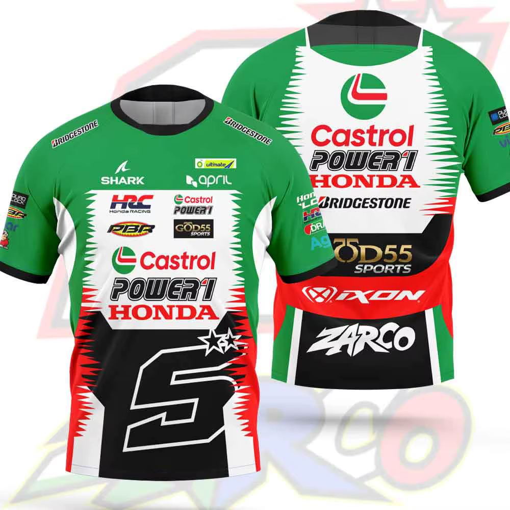 T-shirt homme LCR HONDA RACING Team Johann Zarco 5 Driver, manches courtes, été, nouvelle mode 2026,