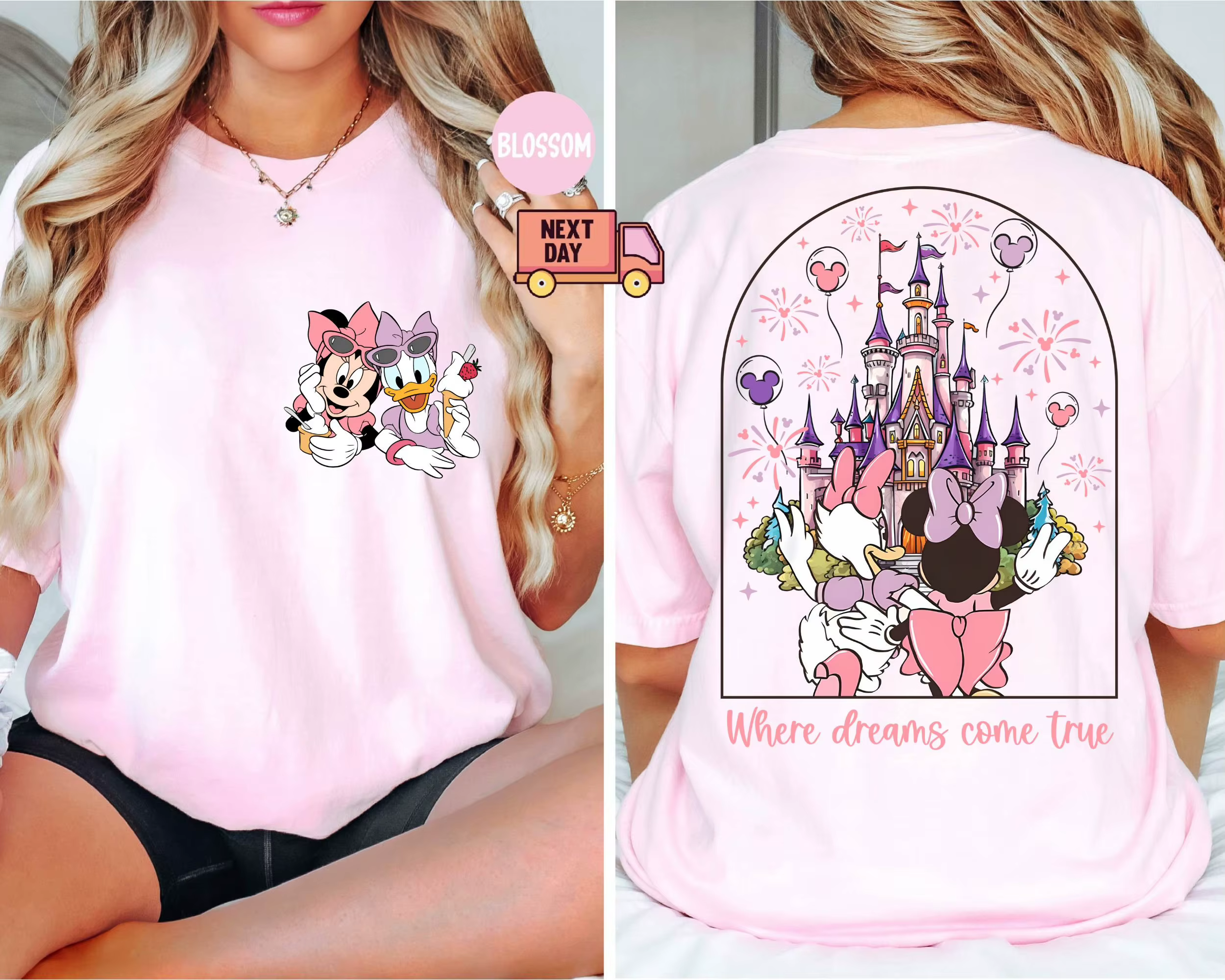 2025 mode Cool Disney Minnie/canard été coton chemise à manches courtes femme petite amie mode décon