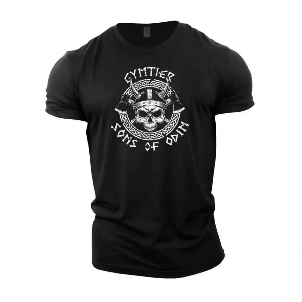 T-shirt pour homme Summer Viking Casual Fashion imprimé en 3D, style Tough Guy, pour le sport de ple