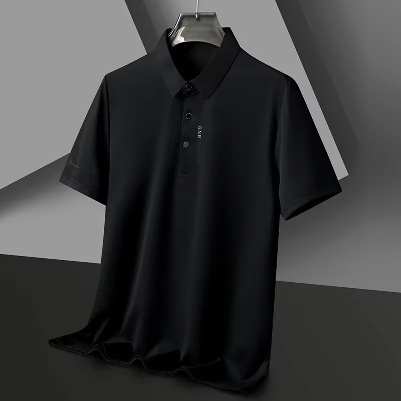 Polo gaufré d'été pour hommes, décontracté, mode, couleur unie, manches courtes, T-shirts à revers, 