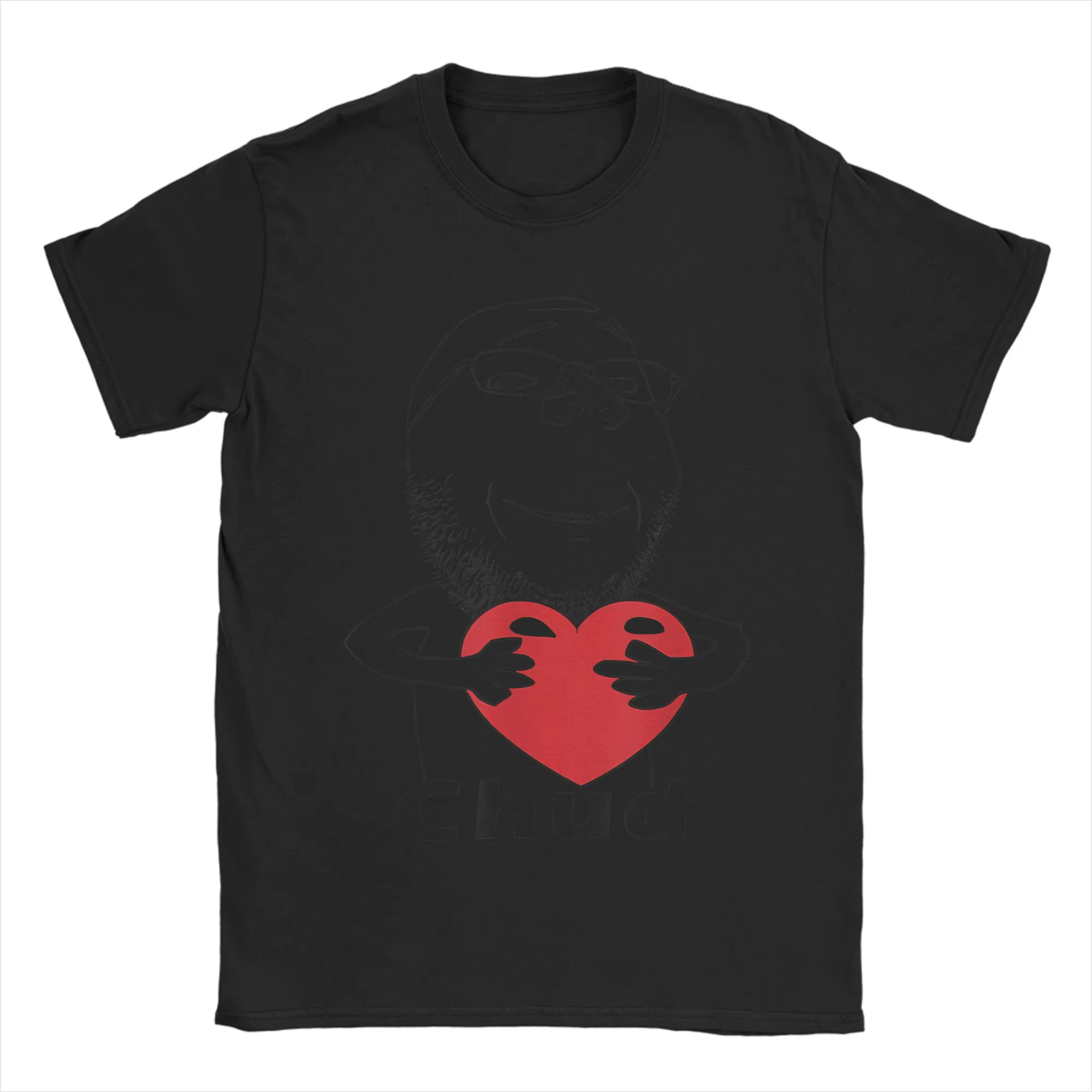 T-shirt Chudjak pour hommes et femmes, drôle, avec motif Chud Guy Love Meme Heart Hug, 100% coton, i