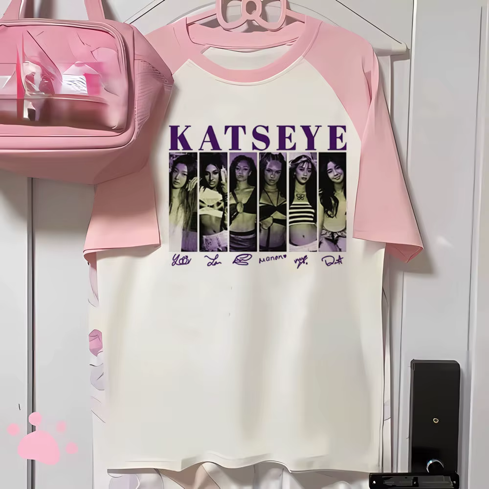 Katseye t-shirt fille années 2000 anime hip hop Pastel harajuku t-shirt années 2000 rétro harajuku e