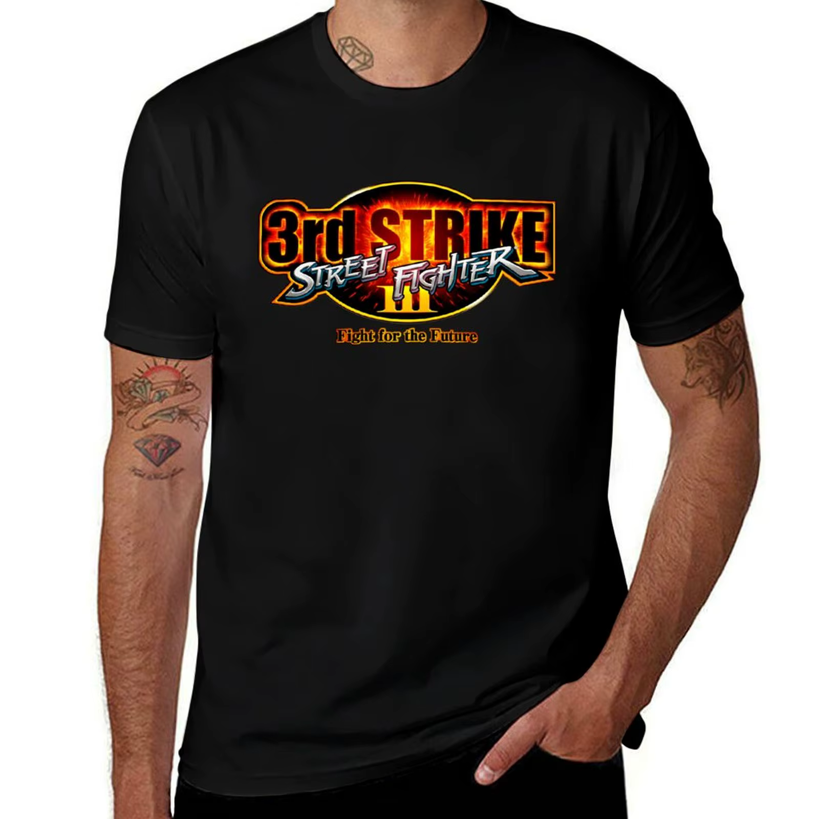 Street Fighter III: 3ème frappe-Lutte pour le futur logo T-Shirt chemises T-Shirt graphique t-shirts