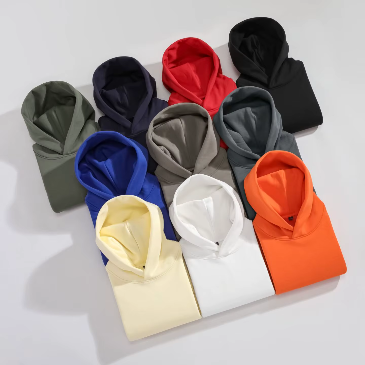 Sweat à capuche 100 % coton 480 g/m² pour homme, coupe ample, pull molletonné style urbain, printemp