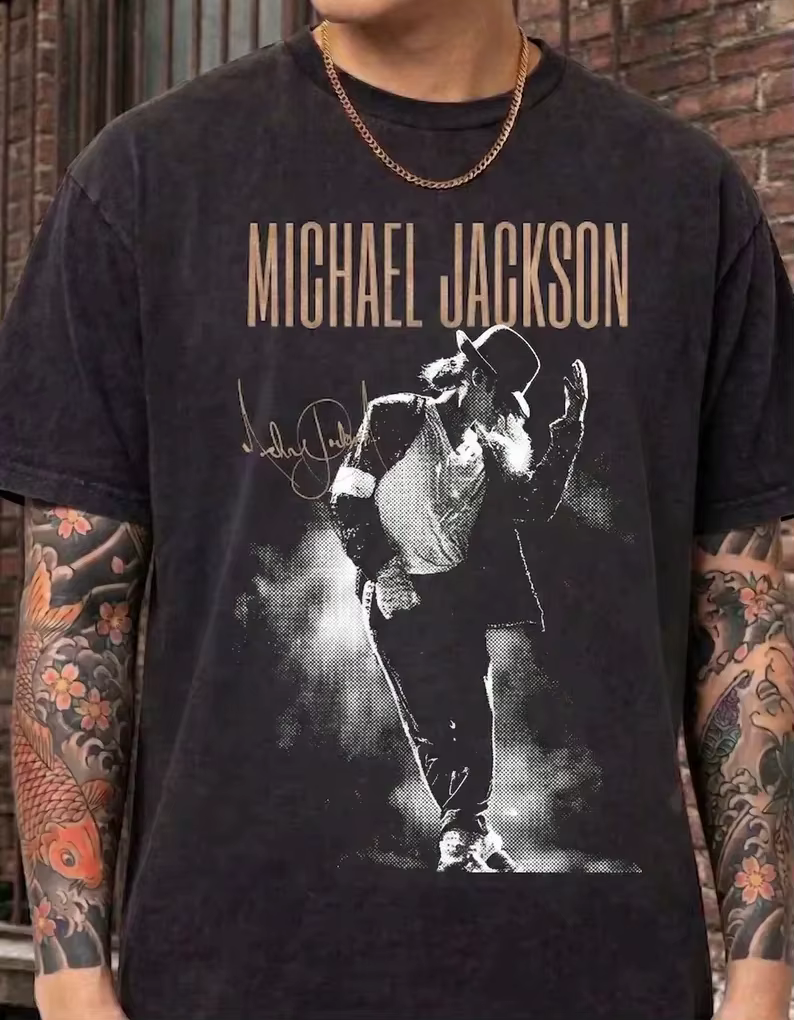 T-shirt MJ Michael Jackson Billie Jean graphique 100% coton, nouvelle collection été 2026, mode rétr