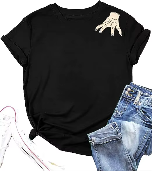 T-shirt graphique Addams pour femme, costume d'Halloween, t-shirt de la famille, mode du mercredi, d