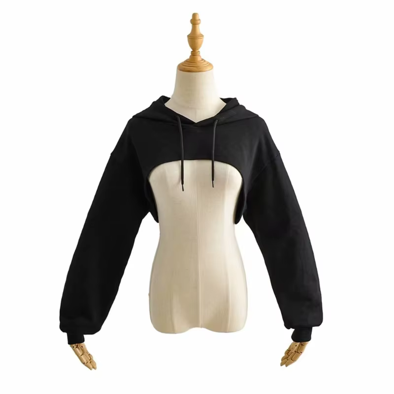 Sweat-shirt à capuche à manches longues pour femmes, décontracté, ample, esthétique, Punk, danse, co
