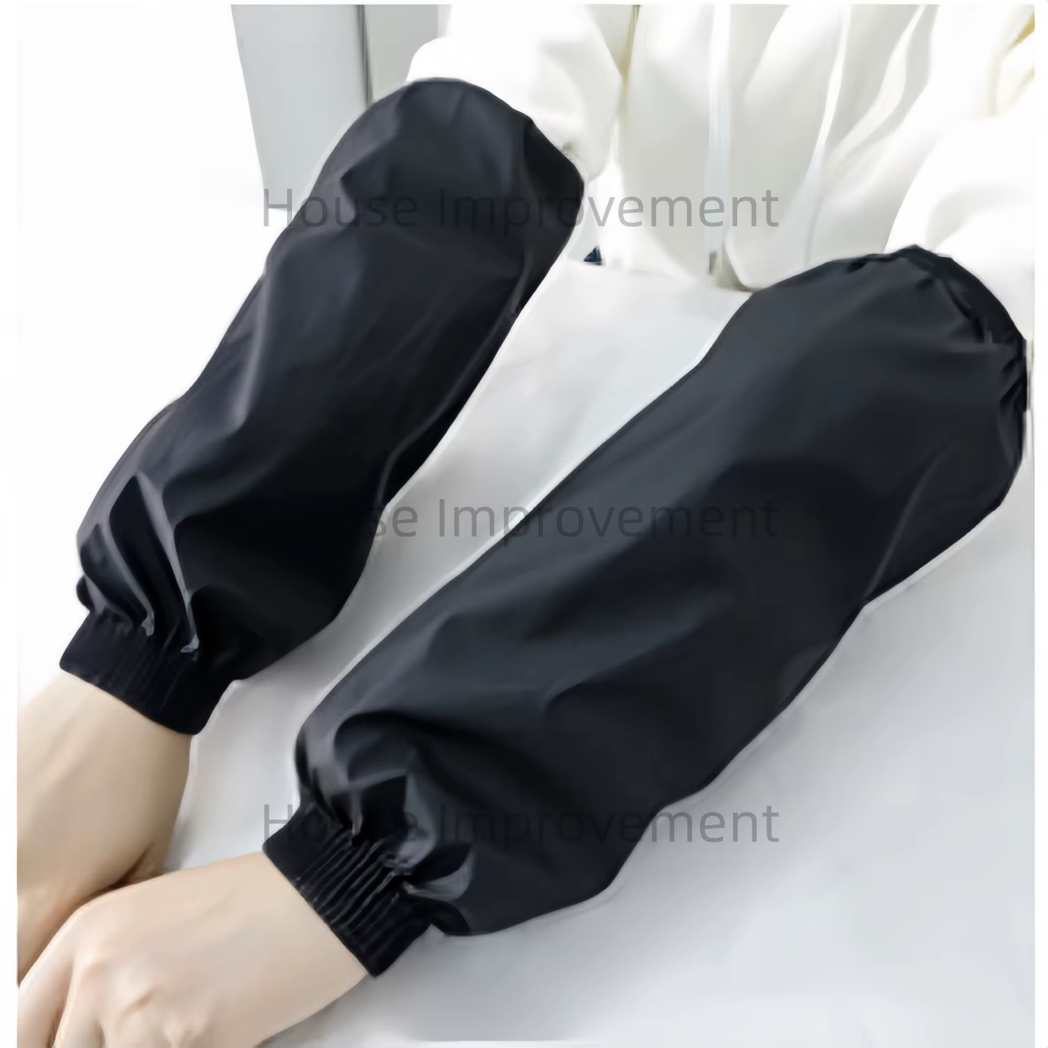 Manchons de protection imperméables, housses de bras en PU résistantes à l'huile avec poignets élast