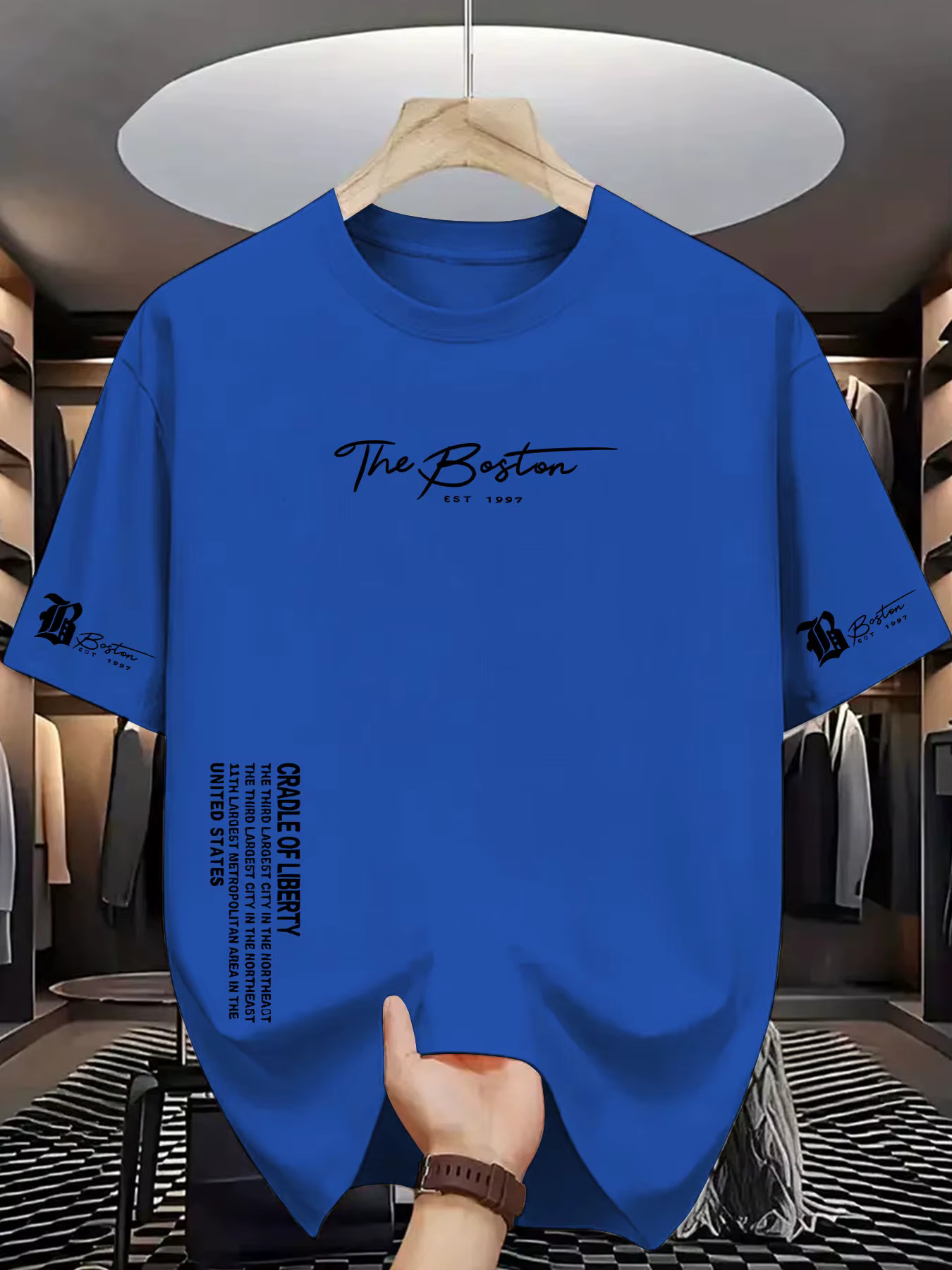 T-shirt The Boston CRADLE OF LIBERTY pour hommes et femmes, Vintage, unisexe, surdimensionné, ample,