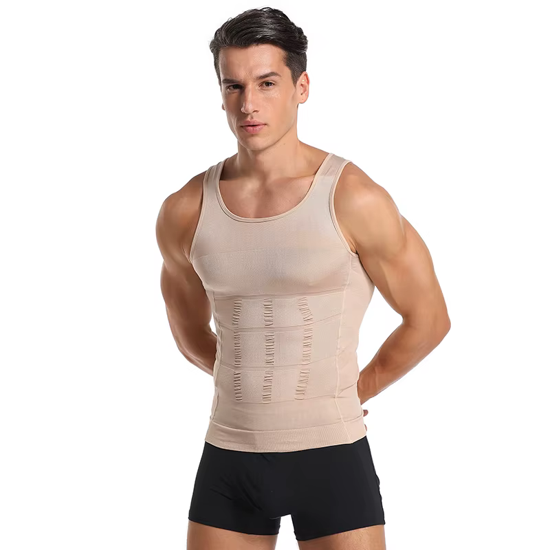 Chemise pour hommes minceur corps Shaper gilet entraînement débardeurs Abs Abdomen sous-vêtements dé