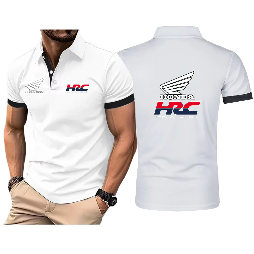 2025 Honda racing hommes nouvel été coton respirant confortable Polo décontracté couleur unie coupe 