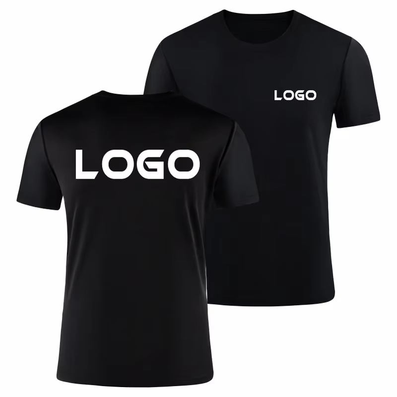 T-shirt à col rond avec logo au design gratuit pour hommes et femmes, jeu d'équipe avec logo personn