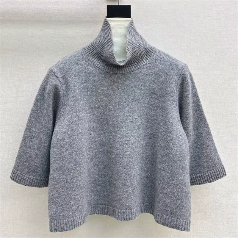 Pull pour femme, nouveau haut court à manches courtes, coupe ajustée, en maille élastique, pour l'au