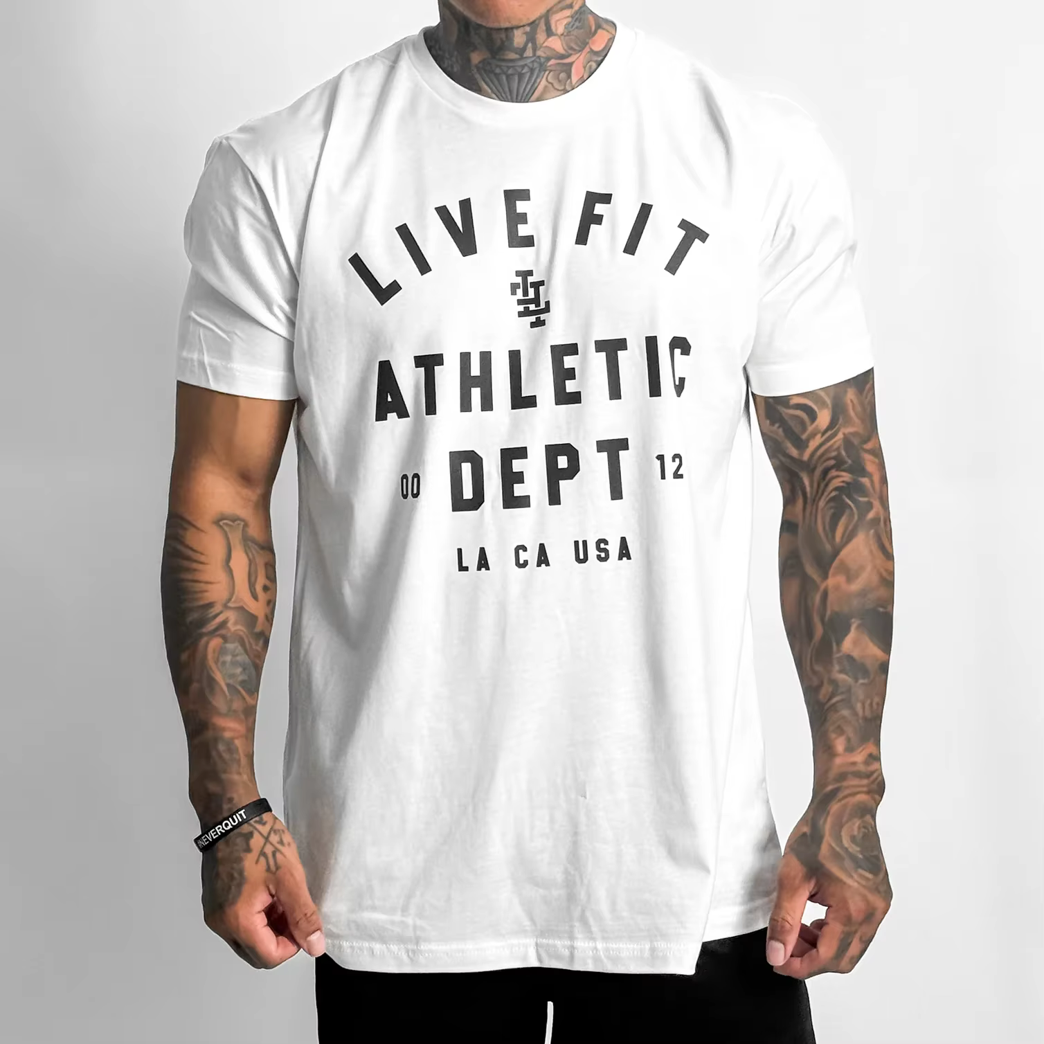 T-shirts de sport en coton à manches courtes pour hommes, vêtements de gymnastique, Fitness, muscula