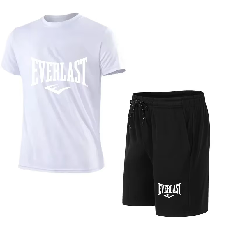 Ensemble 2 pièces T-shirt et short pour homme - Vêtements de sport confortables et respirants à manc