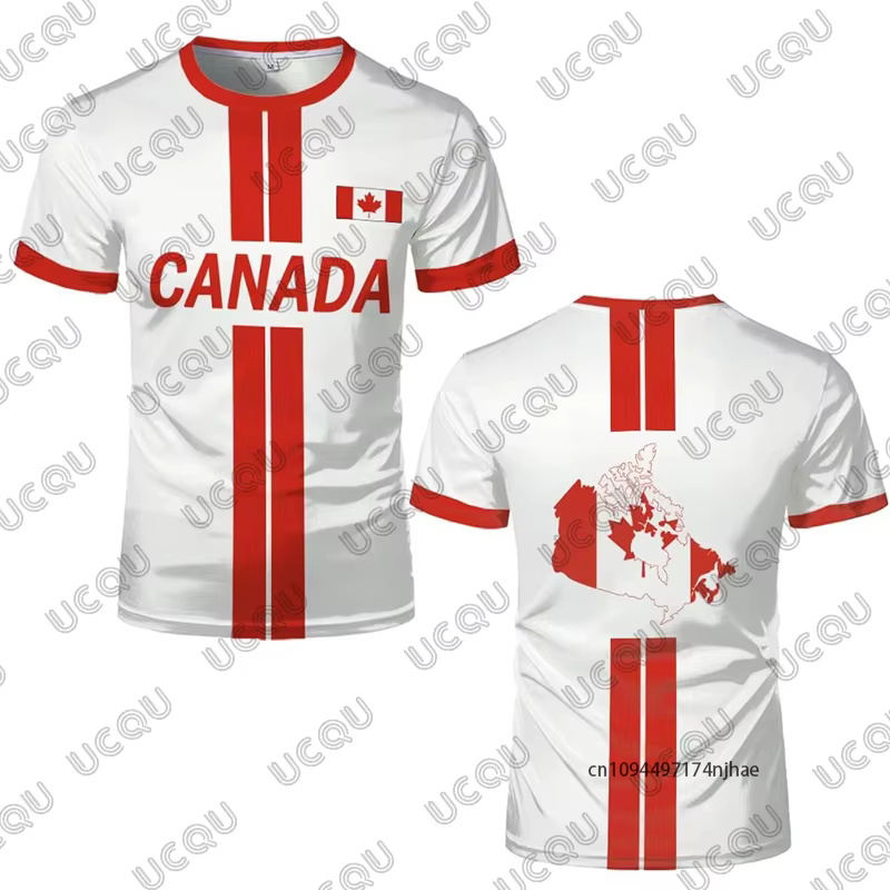 T-shirt d'été pour hommes avec drapeau canadien, à manches courtes, à séchage rapide, pour sports de