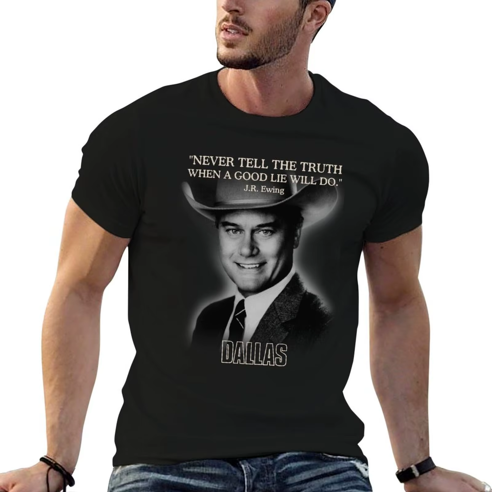 T-shirt avec citation de Dallas JR Ewing, t-shirts graphiques pour homme, t-shirt essentiel en coton