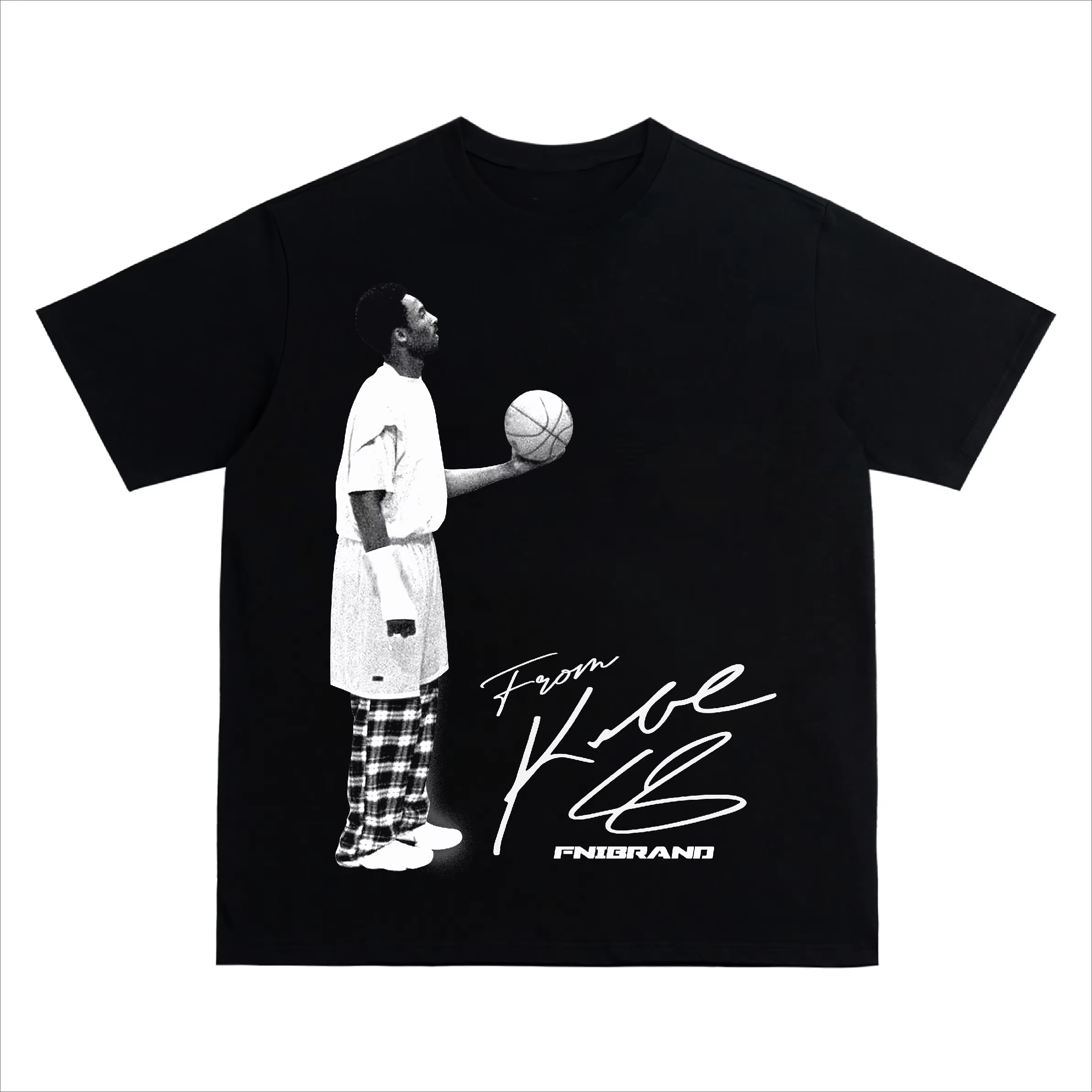 T-shirt d'été pour hommes, 100% coton, motif Kobe Bryant, imprimé avec lettres, col rond, manches co