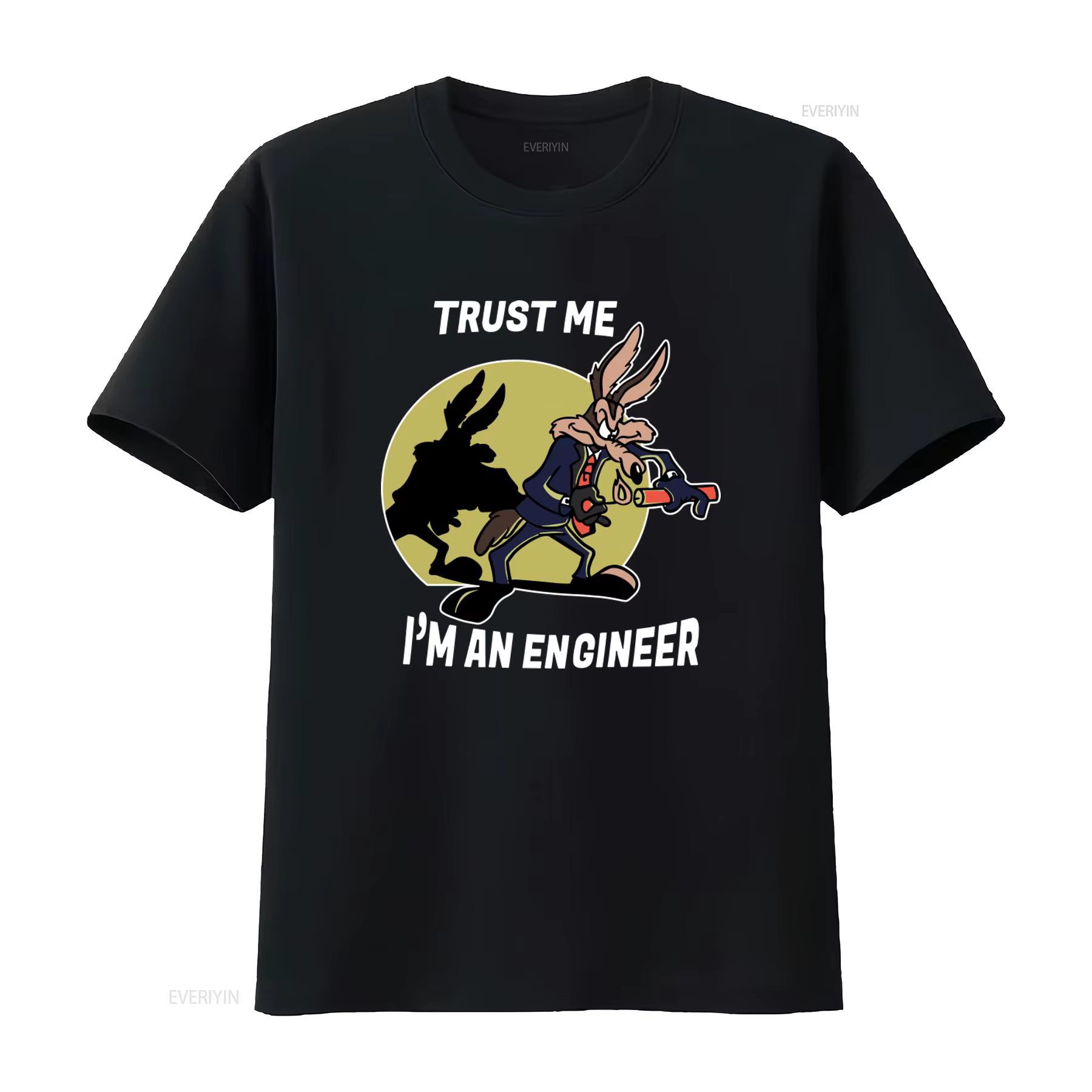 T-shirt décontracté pour homme « Trust Me I'm An Engineer Coyote Cartoon », coupe ample, style vinta