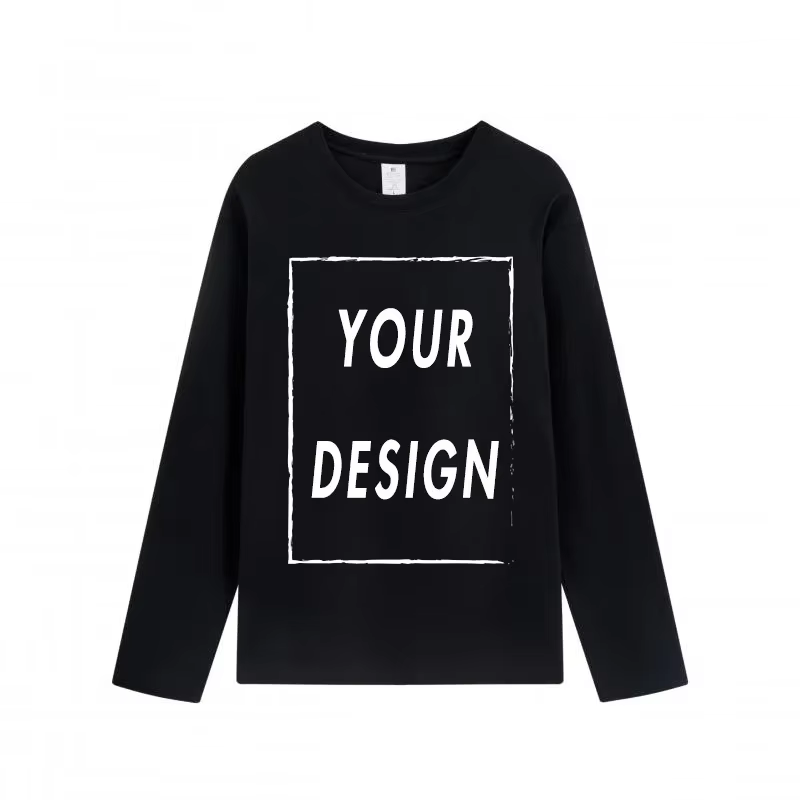 Les hommes et les femmes peuvent ajouter une copie d'image gratuite aux T-shirts en coton à manches
