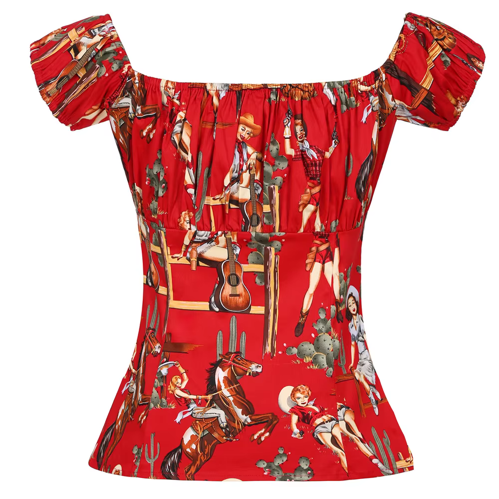 SISHION 2026 T-shirts vintage en coton imprimé pour femmes années 50 60 WS0004 Rockabilly Col en V C