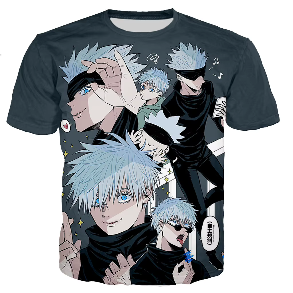 T-shirt Jujutsu Kaisen Satoru Gojo pour hommes/femmes, impression 3D, t-shirt décontracté, style Har