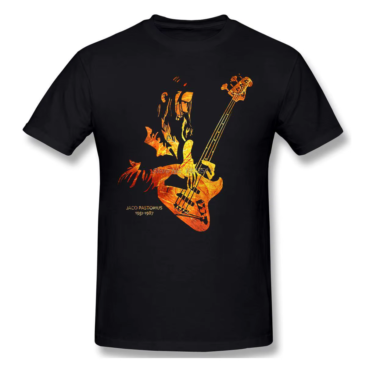 Hommes Jaco Pastorius In Memoriam guitare T-Shirt musique basse couverture en coton Vintage à manche
