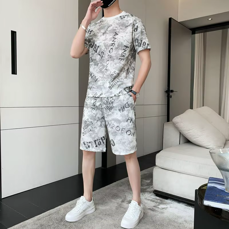 Ensemble t-shirt et pantalon pour homme, tenue de sport, Jogging, basique, bon marché, survêtement i
