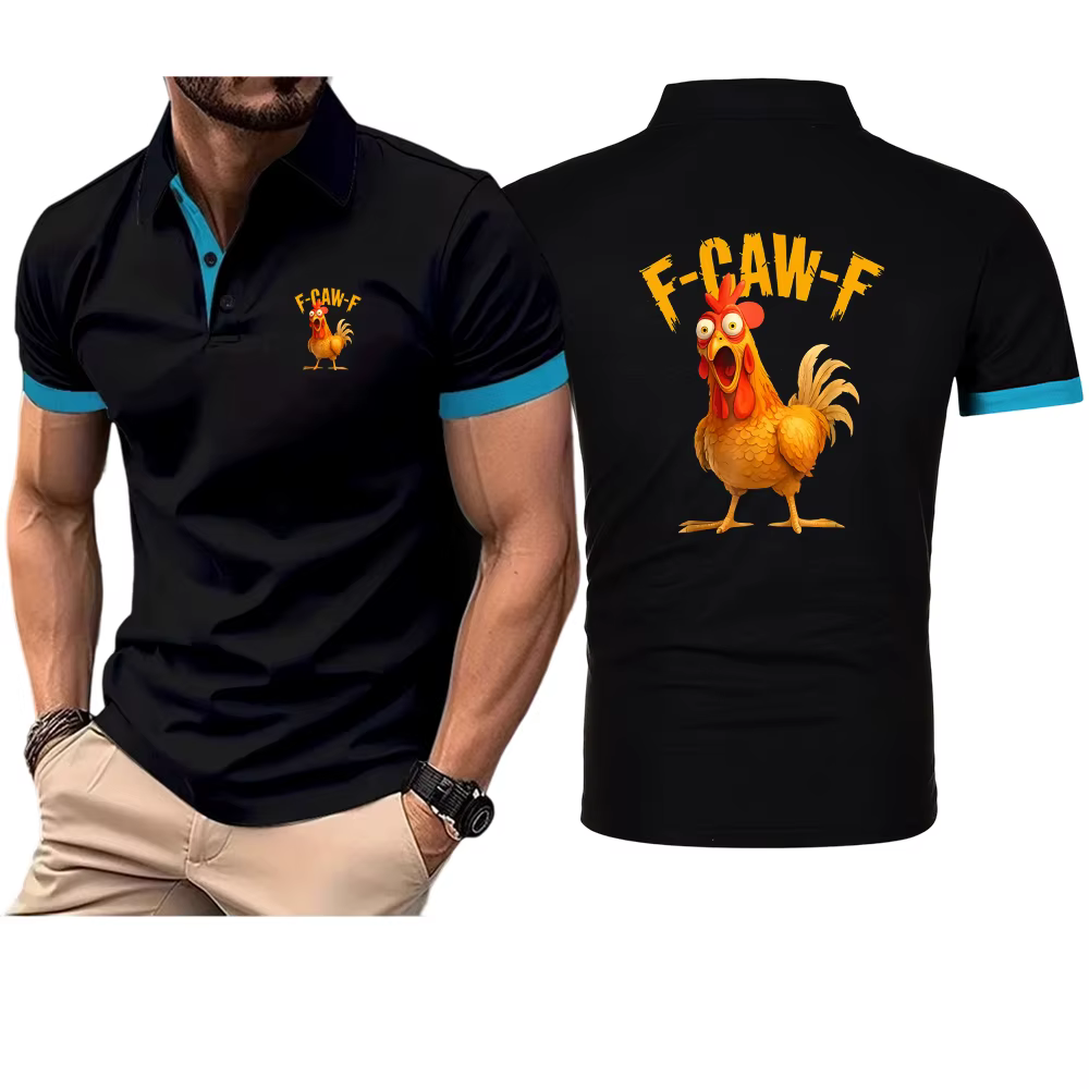 2025 F Caw F poulet FCAWF imprimer hommes nouveau Style été mode respirant Polos chemise décontracté