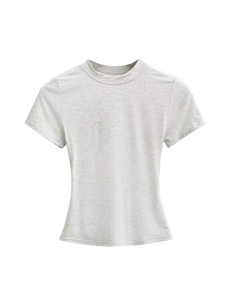 T-shirt manches courtes pour femmes, décontracté, de haute qualité, Sexy, Slim, tendance, couleur un