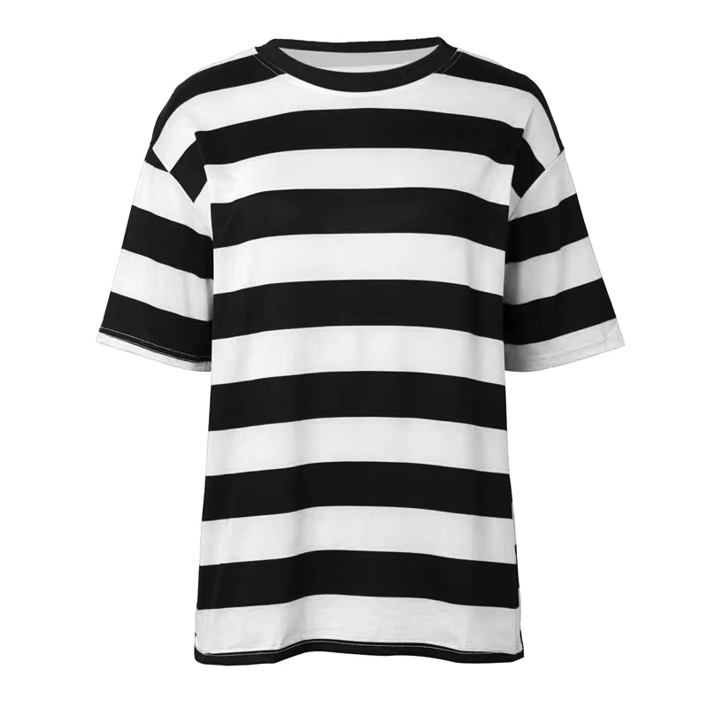 T-shirts graphiques à rayures simples pour hommes, été décontracté, usage quotidien, imprimés en 3D,