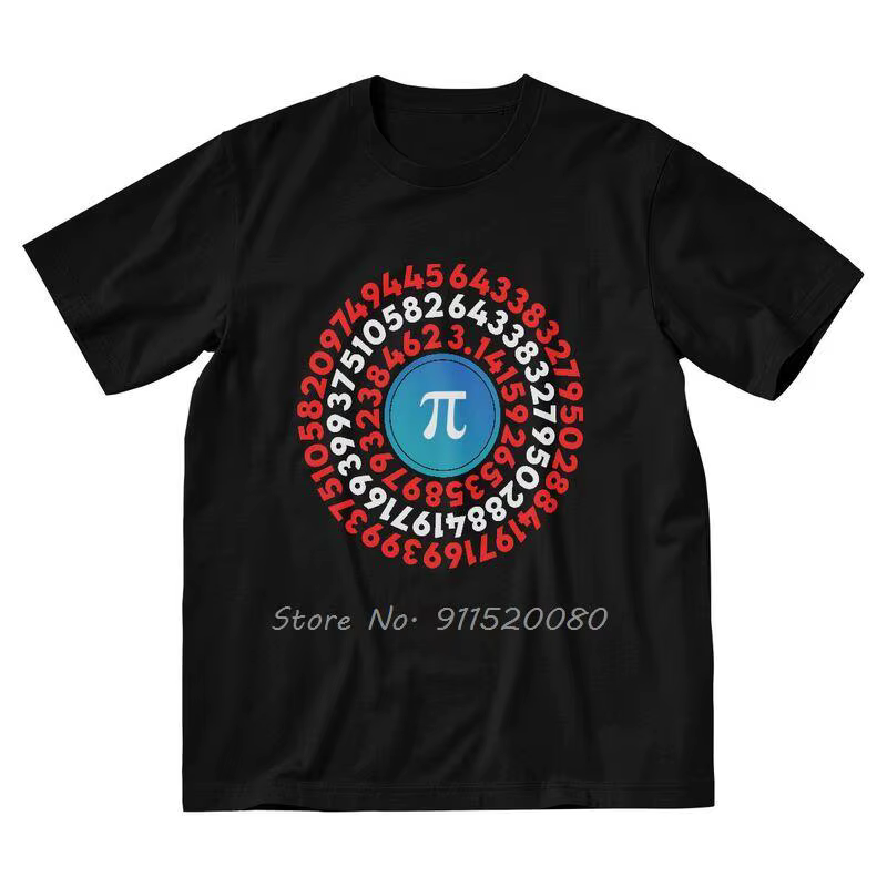 T-shirt en coton Pi Day pour hommes, Économie en coton, Économie de symboles mathématiques, Géométri