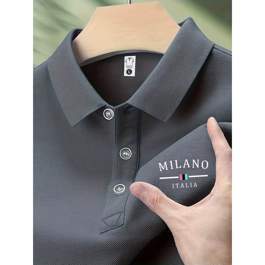 Polo pour homme Jindian, décontracté, à manches courtes, avec boutons, tissu extensible, style été, 