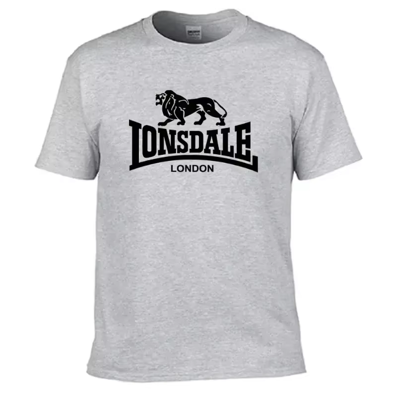 T-shirt à manches courtes pour homme avec imprimé Lion Lonsdale, style streetwear ample et confortab