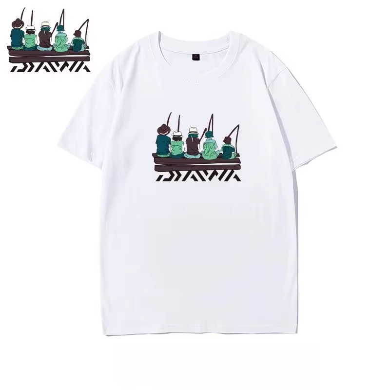 T-shirt de pêche d'extérieur à manches courtes pour homme, en coton ample, idéal pour les sorties en