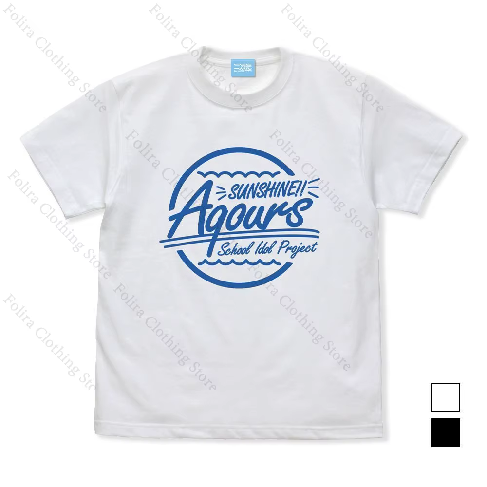 J'adore vivre! Soleil!! Aqours Liella! μ's T-shirt imprimé coton été hauts T-shirt à manches courtes