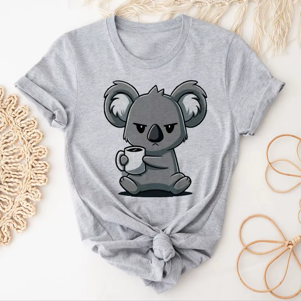 Koala t-shirt femmes été bande dessinée haut japonais femme japonais drôle vêtements de créateur gra