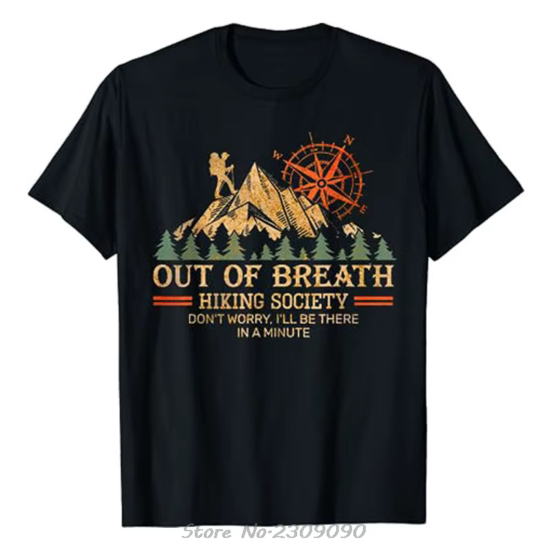 T-shirt humoristique pour les amoureux de la montagne, tee-shirt de randonnée hors du souffle, T-shi