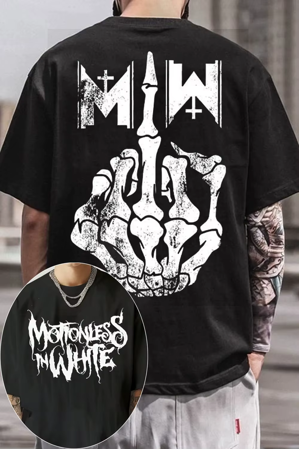 Nouveau T-shirt graphique Motionless in White 2026 pour homme et femme, en coton, décontracté, à man