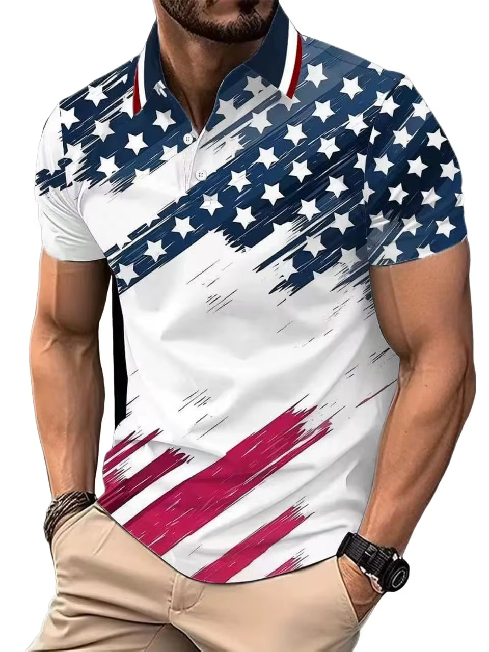 Polo 250e anniversaire des États-Unis, chemises de golf pour hommes à manches courtes, chemises de g