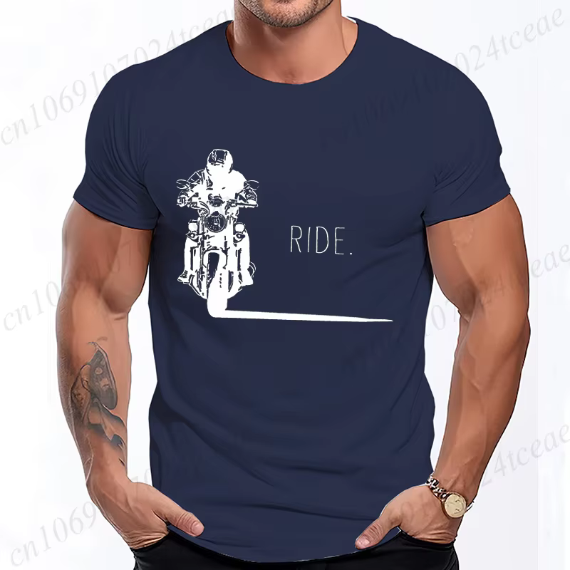 Hommes décontracté moto graphique T-Shirts homme rue été Harajuku t-shirt moto Racer Vintage rétro v