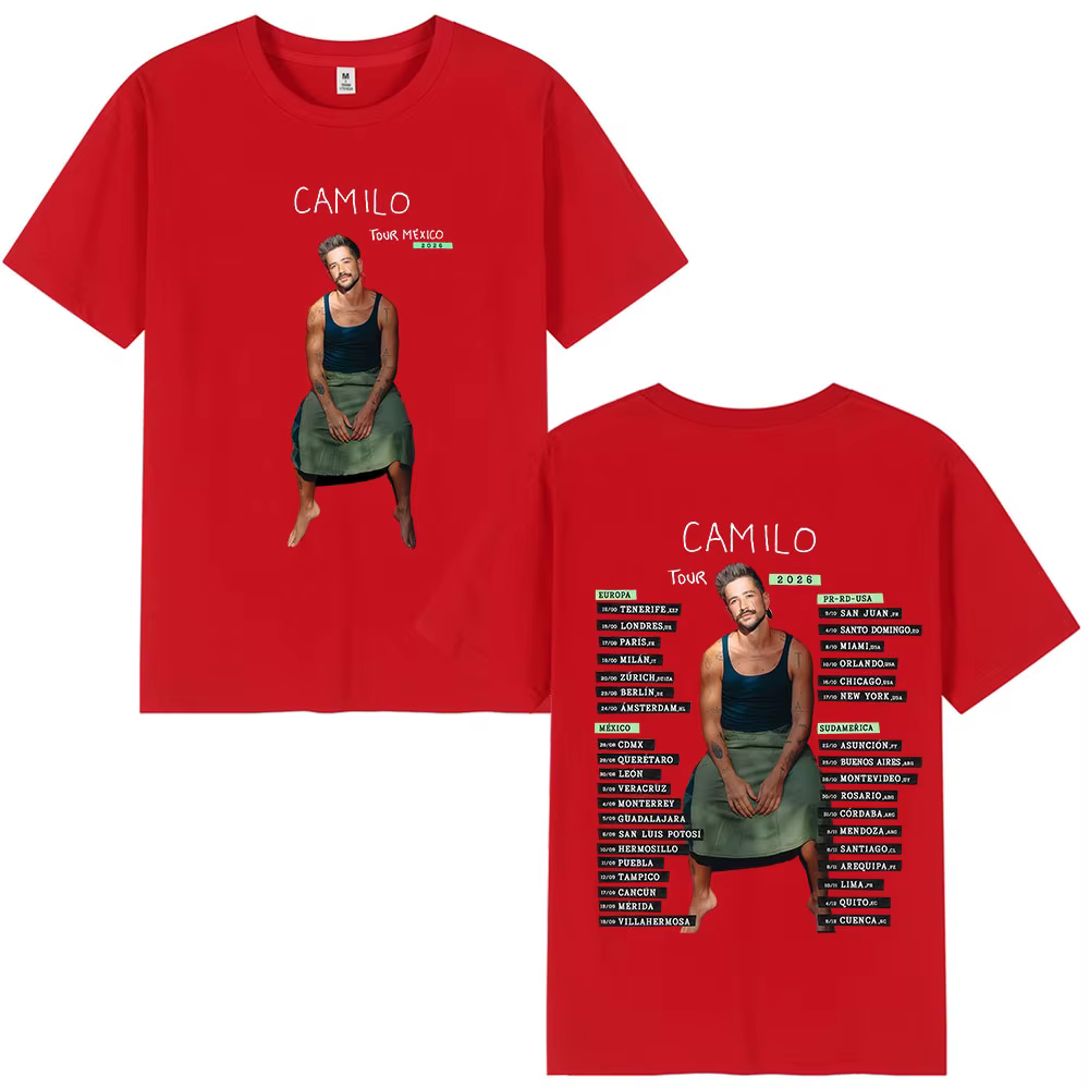 T-shirts de la tournée 2026 du chanteur Camilo, vêtements pour hommes et femmes, mode hip-hop, t-shi