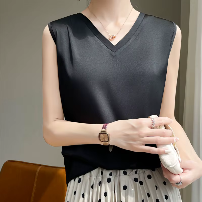 Débardeur suspendu pour femmes, bas de costume en Imitation soie, nouvelle chemise inférieure polyva