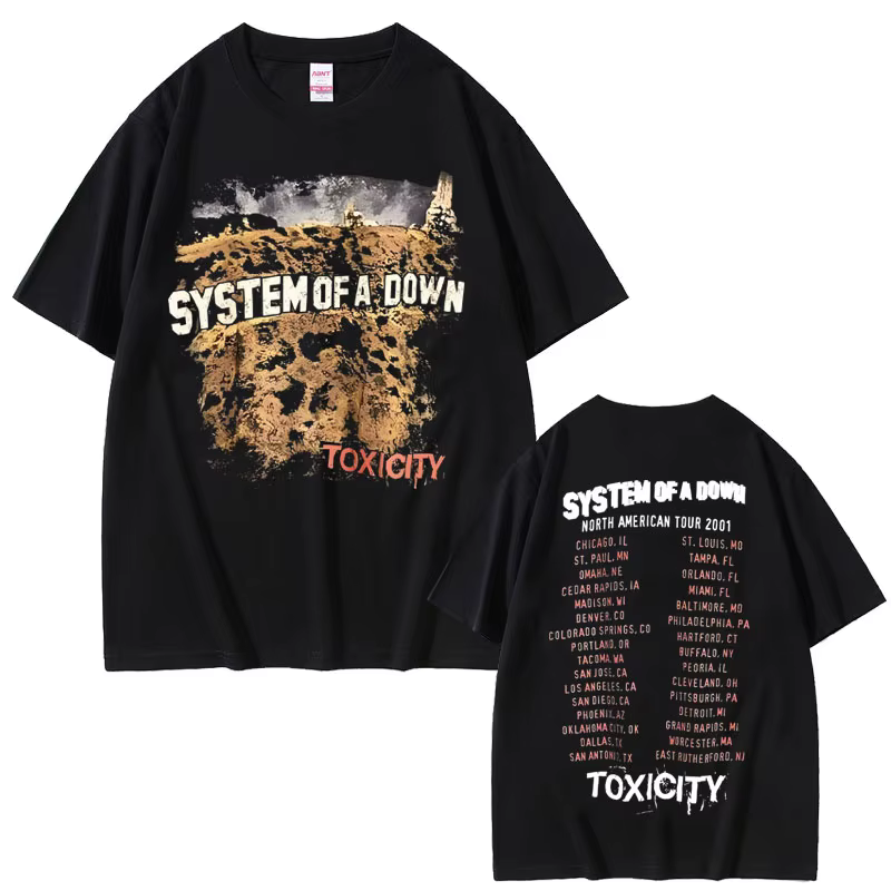 T-shirt Punk Rock pour hommes et femmes, Économie hip-hop vintage, Système de groupe de rock, Down T
